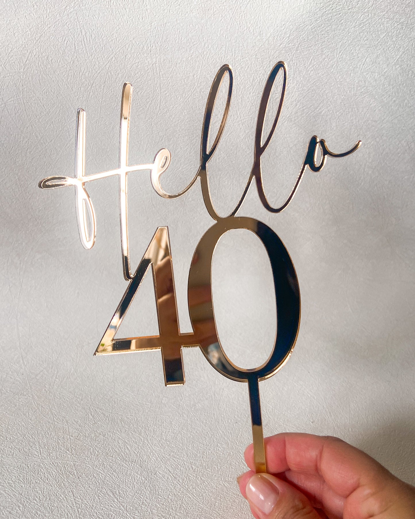 Hello 40 Cake Topper