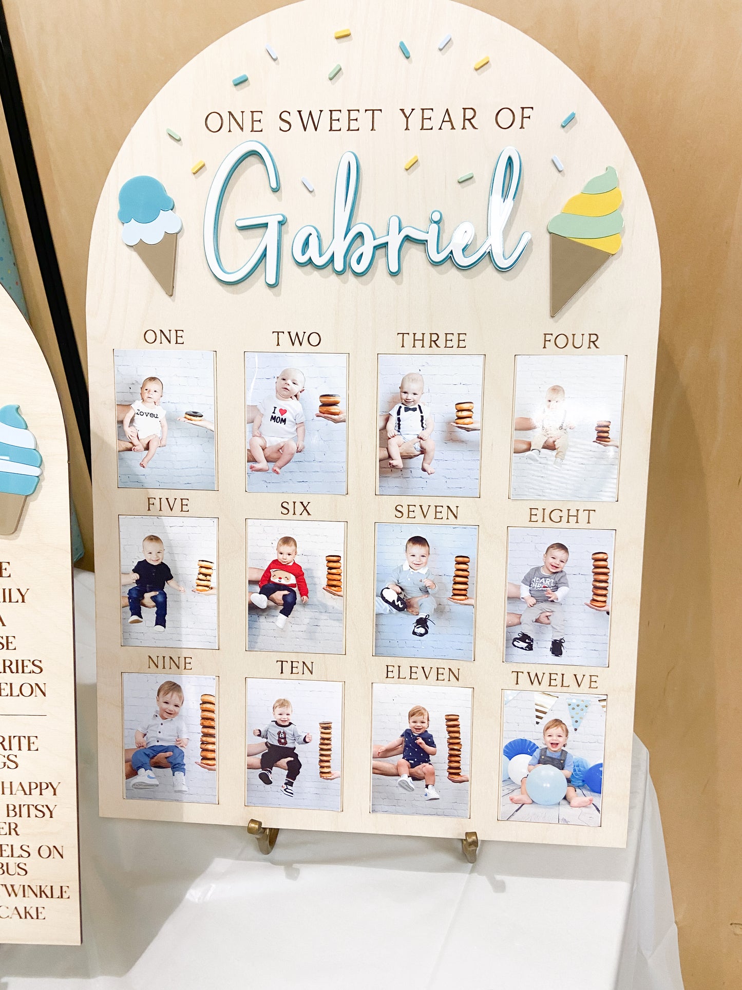 Custom Baby's First Year Photo Display Board