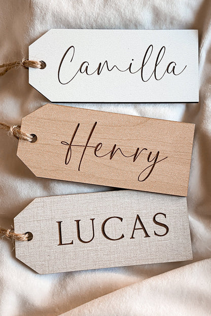 Engraved Stocking Tag - Wood