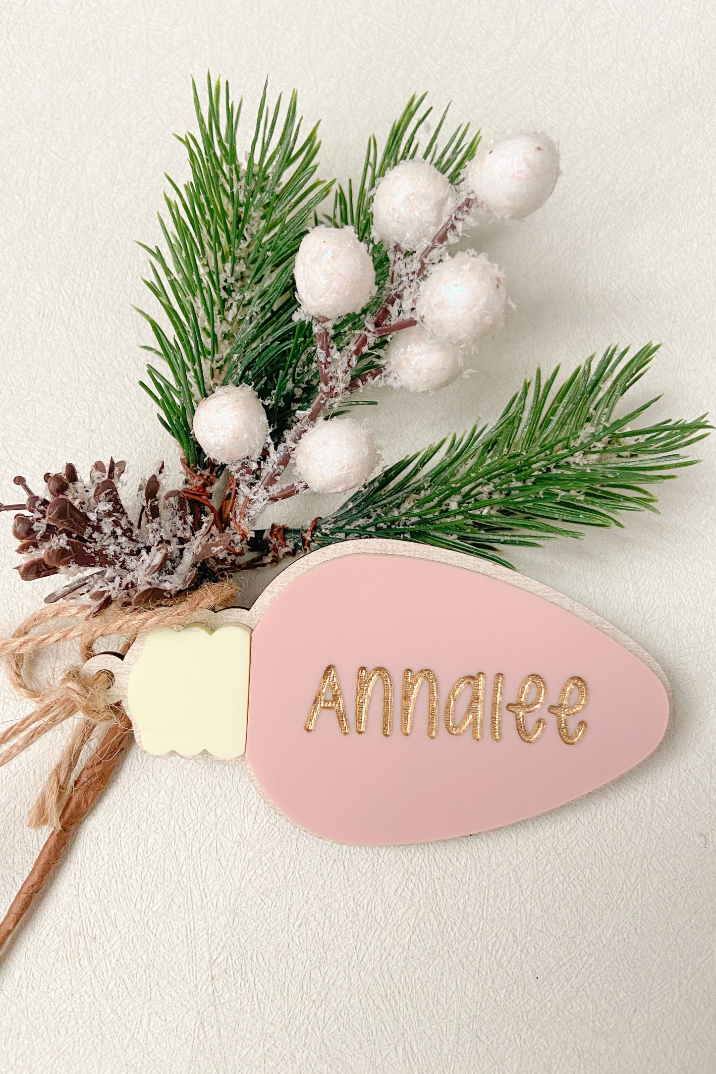 Christmas Light Bulb Personalized Gift Tag